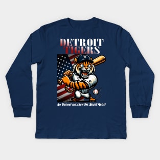 Detroit tigers american baseball Kids Long Sleeve T-Shirt